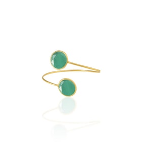 Kadir Jewellery 22 Ayar Altın Kaplama Zirkon Taşlı Ayarlanabilir Trend Bilezik (K.Yeşil)