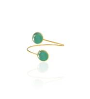 Kadir Jewellery 22 Ayar Altın Kaplama Zirkon Taşlı Ayarlanabilir Trend Bilezik (K.Yeşil)