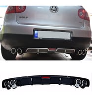Vw Golf Mk5 Siyah Difüzör 4 Krom Egzoz Görünümlü Difizör Arka Ek Body Kit 2003-2009