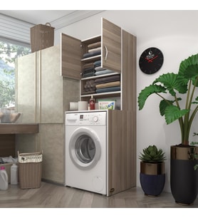 Kenzlife çamaşır makinesi dolabı hayzum crd 180*066*55 banyo kiler çift kapaklı arkalıklı (Karışık)