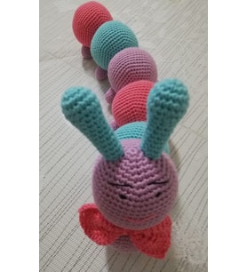 Renkli Tırtıl Amigurumi Organik Oyuncak