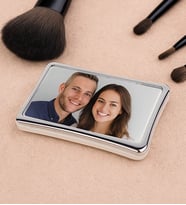 BK Gift Kişiye Özel Fotoğraflı Gümüş Fotoğraflı Makyaj Aynası(11x16cm), Arkadaşa Hediye, Sevgiliye Hediye