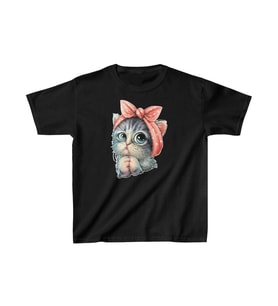 Çocuk Unisex Baskılı T-Shirt - Siyah
