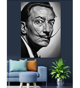 Salvador Dali Siyah Beyaz Dekoratif Kanvas - Mdf Ahşap Tablo