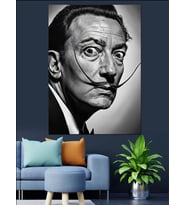 Salvador Dali Siyah Beyaz Dekoratif Kanvas - Mdf Ahşap Tablo