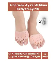 Valgus Silikon Ayak Bunyon Kemik Koruyucu Makaralı Gömleği Halluks Parmak Ayırıcı Düzenleyici 3'lü