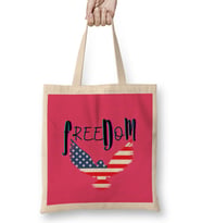 FREEDOM İndependence Day 4th Of July Gift Bez Çanta Uzun Saplı