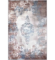 Eliana Home Baskılı, Yıkanabilir Kaymaz Taban Salon Halısı LNA0263 100x150 cm (Mavi)