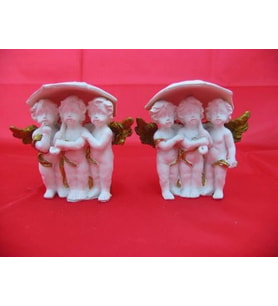 HEDİYELİK › KARIŞIK › Melek Figürler-QQC 2Lİ ÜÇ MELEK ŞEMSİYELİ>>8X5.5X8 CM.