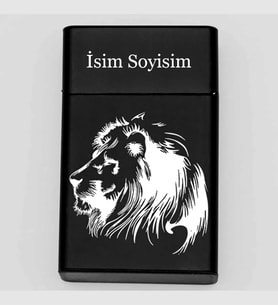Aslan Desenli Metal Tabaka – Kişiye Özel İsimli Hediyelik