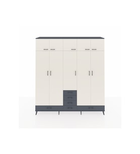 Hyperion Dolap 6 Raflı 6 Çekmeceli 4 Askılı 220x44x243 Antrasit-Aytaşı/Antrasit
