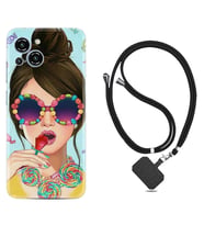 Reeder S23 Max Pro Kılıf Resimli Boyun Askılı İpli Desenli Silikon Sugar and Woman 1418
