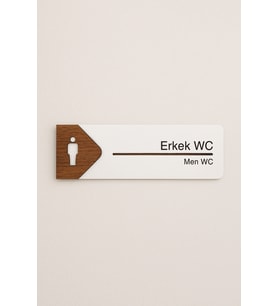 Lucena Erkek WC Ofis Oda Kapı İsimliği Yönlendirme Tabelası Levhası Kişiselleştirilebilir