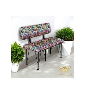 Siyah Metal Ayaklı Metal Alt Kasalı Sırtlı Bench & Bank