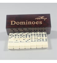 Lüks Ahşap Kutulu Türkiye Logolu Premium Domino Seti 28 Parça 6 Çift Aile Oyunu Yeni Yıl Hediyesi -D (Kahverengi)