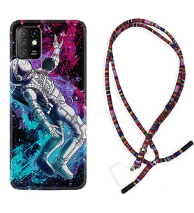 INFINIX Hot 8 9 10 11S Hot 10 Play 10T Kılıf Boyun Asklı Rasta Silikon Astronot Signs 1753