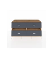Kronos Konsol 2 Raflı 4 Çekmeceli  176x59x99 Çam-Çam/Antrasit
