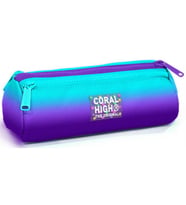 Coral High Turkuaz Mor Renk Geçişli Üç Bölmeli Kalem Çantası - Erkek Çocuk