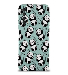 Huawei P Smart 2021 Uyumlu Lansman Kılıf Panda Tasarımlı İçi Kadife Kapak-Turkuaz (Şeffaf)