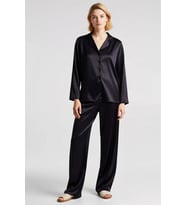 Kadın Gömlek Yaka Standart Kol Regular Kalıp Dokuma Saten Pijama Takımı Fonksiyonel Modern