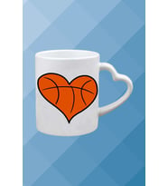 Basketboll Temalı Basket Sever Kalpli Kulp Kupa Bardak Çay Kahve Fincanı-7