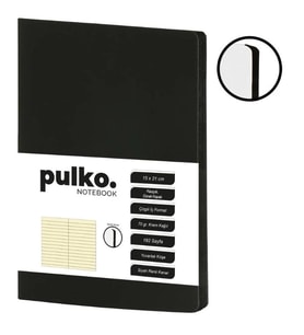 PULKO NOTEBOOK PND309436 KLASİK SERT KAPAK 15x21cm 80gr.224 SAYFA TERMO DERİ ÇİZGİLİ DEFTER - SİYAH