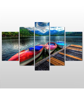 Tekneler Kanvas Tablo 260x150cm (Karışık)