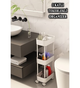 3 Katlı Evye Altı Düzenleyici Dolap Içi Organizer