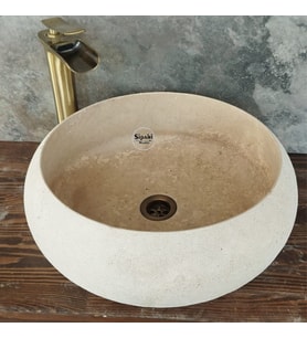 Traverten Dışı Mucartalı Çanak Lavabo