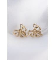 Pirinç Gold Renk Fiyonk Küpe TJ-BKP8944