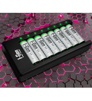 Lexroo G827 8'li Pil Şarj Aleti + 8 Adet AA 2700 mAh Şarj Edilebilir AA Şarjlı Kalem Pilli Set 1.2V