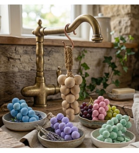 Mis Kokulu Opak Üzüm Salkımı Sabunu Seti 5’li - Ferahlatıcı Yaz Banyo Dekoru