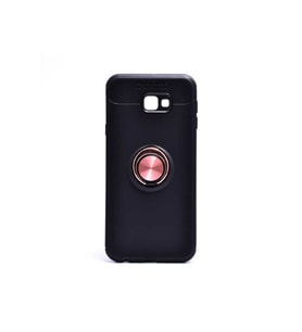 Samsung Galaxy J4 Plus Uyumlu Kılıf Zore Ravel Silikon Kapak (Siyah-Rose Gold)