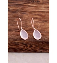 Pembe Kuvars Taşlı Rose 925 Ayar Gümüş Küpe 4539