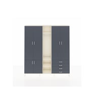 Arges Gardrop 14 Raflı 4 Çekmeceli Tek Askılı 220x30x243 Aytaşı-Antrasit
