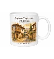 Birgi Köyü Tarihi Doku Ödemiş Ege Hatırası Porselen Kupa Bardak Hediye