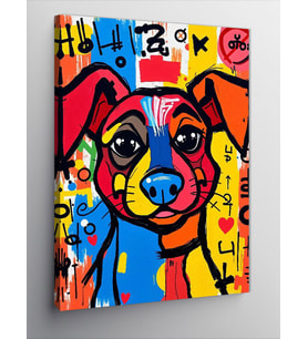 Kanvas Tablo Pop Art Köpek Portresi