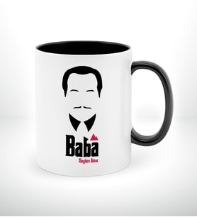 BK Gift Kişiye Özel Babalar Günü Hediyesi Baba Godfather Tasarımlı Siyah Beyaz Kupa Bardak-12