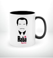 BK Gift Kişiye Özel Babalar Günü Hediyesi Baba Godfather Tasarımlı Siyah Beyaz Kupa Bardak-12