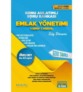 Emsal Yayınları Aöf Emlak Yönetimi 1.sınıf 1.yarıyıl Güz Dönemi Konu Özetli Soru Bankası Güncel Baskı (Çok Renkli)