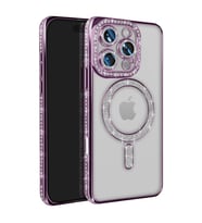 Apple İphone 16 Pro Max Kılıf Joke Simli Magneticsafe Kılıf - Derin Mor