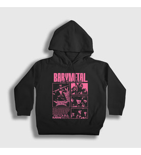 Presmono Unisex Çocuk Siyah Kawaii Müzik Babymetal Kapüşonlu Sweatshirt 527407tt