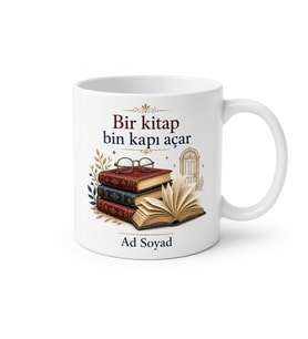 Kitap Fuarı Temalı Baskılı Kupa Bardak Hediye Kitap Kurdu Okur Hediyesi