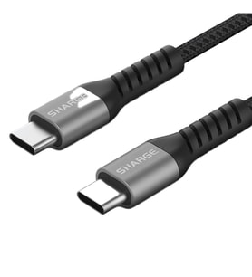Sharge Örgü USB-C to USB-C 240W Hızlı Şarj Kablosu - Siyah