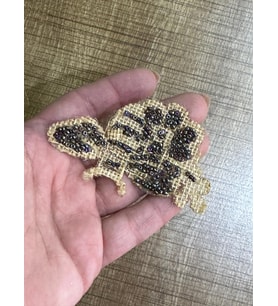 8X5 CM ÜTÜ İLE YAPIŞAN HASIR ÇİÇEK ARI ARMA YAMA DİKİŞ HOBİ AKSESUARI (Füme)