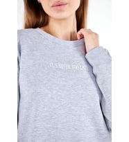 Kadın Baskılı Sweat Optik Gri (Gri)