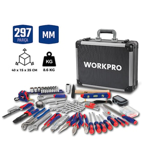 WORKPRO WP209100 297 Parça CR-V Profesyonel El Aleti Tamir Seti Tamir Bakım Çantası
