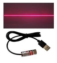 Usb Kablolu 5mW 650nm Kırmızı Çizgi Lazer Modül 1 Metre Kablo Lens ile Odak Ayarlı 12mm Çap İşaretle