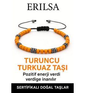 Sertifikalı Terahertz – Turuncu Turkuaz Taşı Bileklik (İnce Model) – Canlılık, Koruma ve Denge Taşı (Çok Renkli)