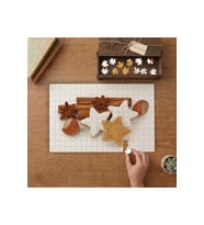 Yıldız Şeklinde Tarçınlı Kurabiyeler Tasarımı 240 parça Ahşap Puzzle Ahşap Kutuda MP01678